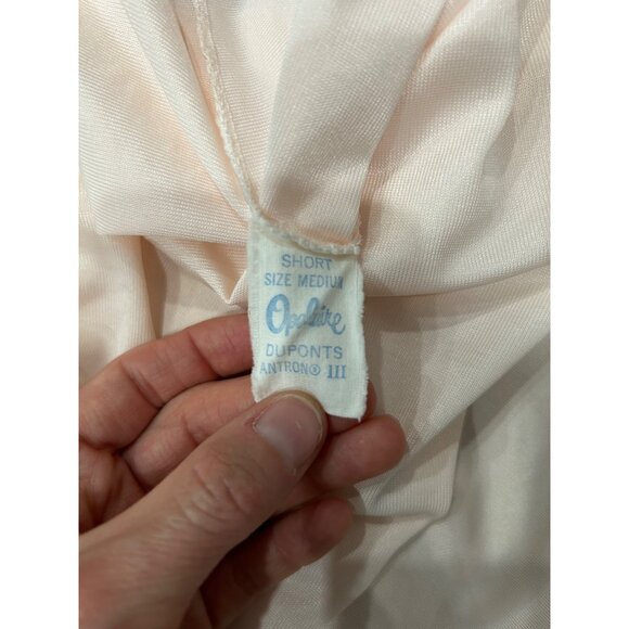 VINTAGE Opalite Beige Half Slip With Lace Trim SZ Short Medium - Picture 6 of 8